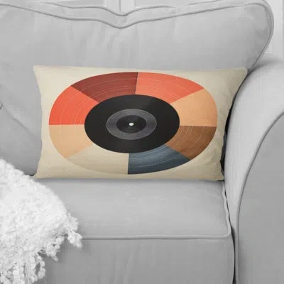 Design Art Colorful Retro Vinyl Iv - Vinyl Records Printed Throw Pillow In Multi-color