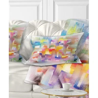 Design Art Colorful Seamless Pattern - Abstract Printed Pillow