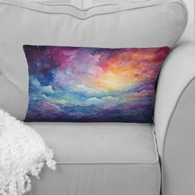Design Art Colorful Sky Celestial Dreams Collage - Sky Printed Throw Pillow In Multi-color