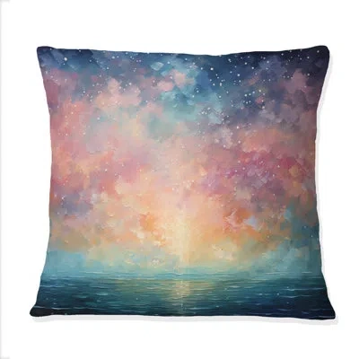 Design Art Colorful Sky Photo Celestial Mirage I - Sky Printed Throw Pillow In Blue;black;brown;green;red;yellow