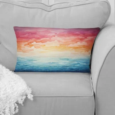 Design Art Colorful Sky Photo Infinite Horizons Ii - Sky Printed Throw Pillow In Multi-color