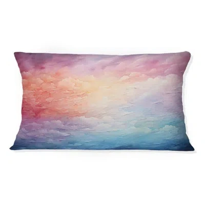 Design Art Colorful Sky Photo Misty Morning - Sky Printed Throw Pillow In Multi-color