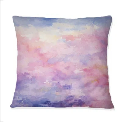 Design Art Colorful Sky Photo Skyline Serenade I - Sky Printed Throw Pillow In Blue;black;brown;green;red;yellow
