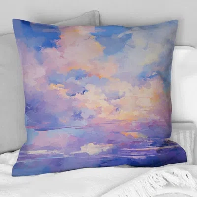 Design Art Colorful Sky Photo Skyline Serenade Ii - Sky Printed Throw Pillow In Blue;black;brown;green;red;yellow