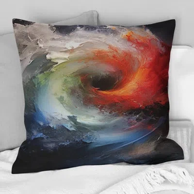 Design Art Colorful Storm Turbulent Symphony - Storms Printed Throw Pillow In Multi-color