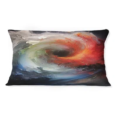 Design Art Colorful Storm Turbulent Symphony - Storms Printed Throw Pillow In Multi-color