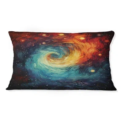 Design Art Colorful Storm Whirling Kaleidoscope I - Storms Printed Throw Pillow In Multi-color