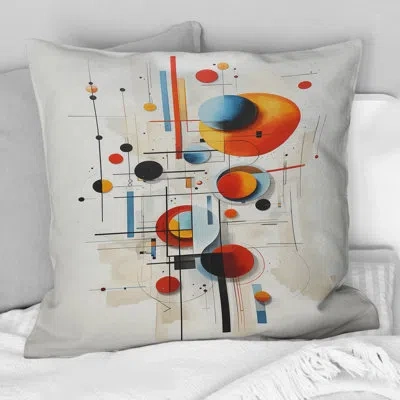 Design Art Colorful Suprematism Pure Abstractions Ii - Abstract Suprematism Printed Throw Pillow In Multi-color
