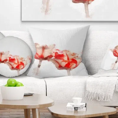 Design Art Colorful Watercolor Roses On White - Floral Printed Pillow