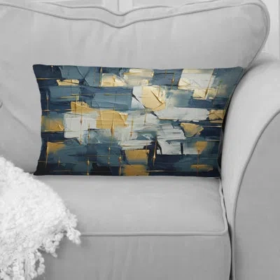 Design Art Comfort Of Glory Abstract Expressionism Blue I - Abstract Painting Printed Throw Pillow In Blue;white