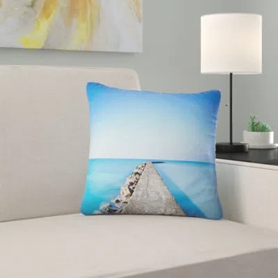 Design Art Concrete And Rocks Pier - Sea & Shore Printed Pillow