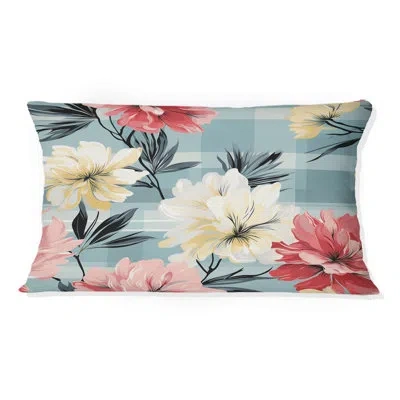 Design Art Contemporary Clan Pla - Floral Polyester Pillow In Pink
