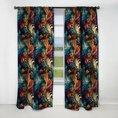 Design Art Contemporary Fusion Paisley Pattern - Floral Curtain - Blackout Floral Curtain - 1 Panels In Multi-color
