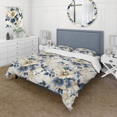 Design Art Contemporary Motifs Victorian Pattern Vii Bedding In Blue