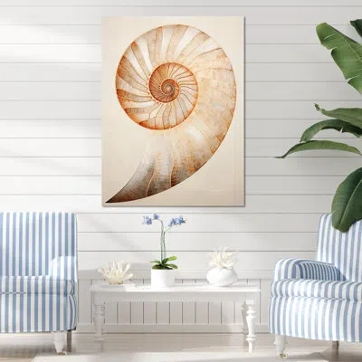 Design Art Copper Curves Nautilus Spiral I On Canvas Print In Wrapped Canvas