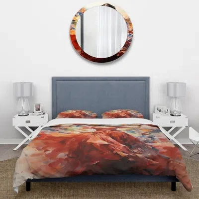 Design Art Coral Beige Mexico Fiesta Celebration Winab - Mexico Duvet Cover Set - Microfiber Polyester In Beige;coral