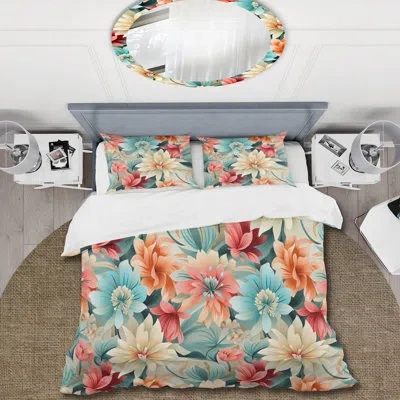 Design Art Coral Timeless Garden Flourish I Duvet Cover Set