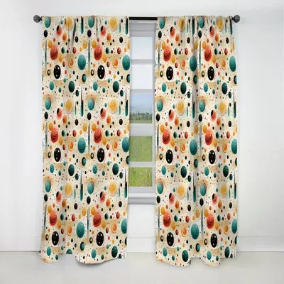 Design Art Cosmic Minimalism - Abstract Geometric Curtain - Blackout Geometric Shapes Curtain - 1 Panels In Multi-color