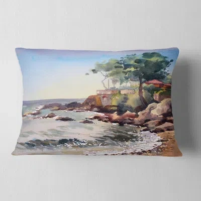 Design Art Cote D Azur France - Landscape Printed Pillow