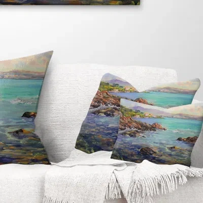 Design Art Cote D Azur France - Landscape Printed Pillow