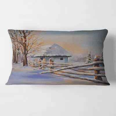 Design Art Cottage Cove With Snow Ii Rectangular Pillow Cover & Insert