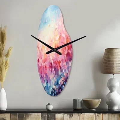 Design Art Cotton Candy I - Irregular Shape Modern Metal Wall Clock, No Wall Clock Print In Multi-color