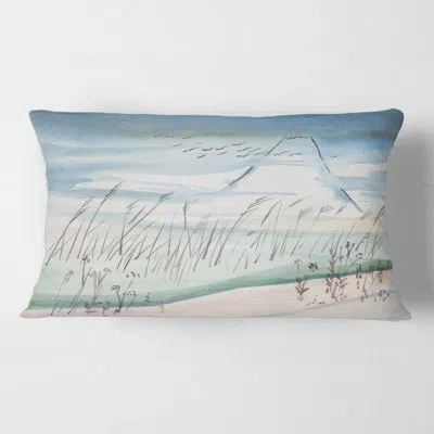 Design Art Cranes Flying Over Snowy Montain Rectangular Pillow Cover & Insert
