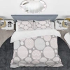 Design Art Cream Circle Pattern - Abstract Duvet Cover Set - Microfiber Polyester In Cream