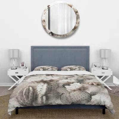Design Art Cream Desert Cactus Beddingmicrofiber / Polyester Duvet Cover Set