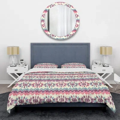 Design Art Cream Floral Ornament - Patterned Duvet Cover Set