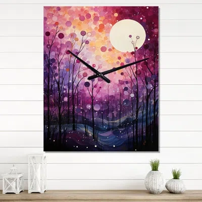 Design Art Crimson Mirage - Abstract Collages Wall Clocks In Pink;purple