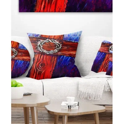 Design Art Crown Of Thorns - Others Printed Pillow In Blue;red