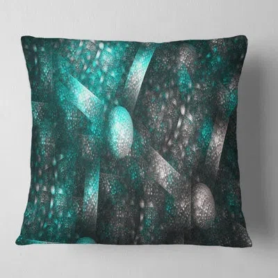 Design Art Crystal Cell Steel Texture - Abstract Printed Pillow In Blue