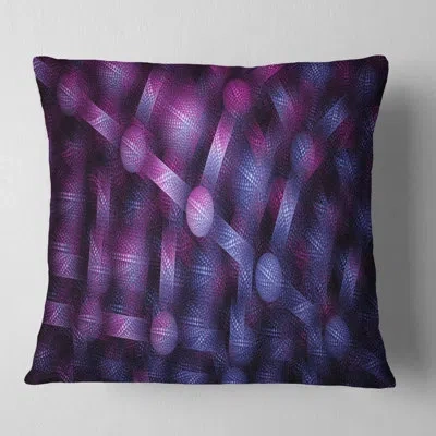 Design Art Crystal Cell Steel Texture - Abstract Printed Pillow In Purple