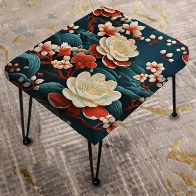 Design Art Cultural Symbolism - Oriental Rectangle Ottoman In Beige;orange