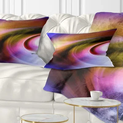 Design Art Curved Texture Of Colors - Abstract Printed Pillow