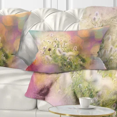 Design Art Cute Little Summer Flowers - Floral Printed Throw Pillow