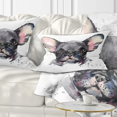 Design Art Cute Watercolor Puppy Dog - Animal Printed Throw Pillow
