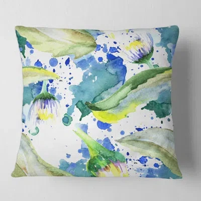 Design Art Daisy Flowers Aquarelle Impression I Square Pillow Cover & Insert