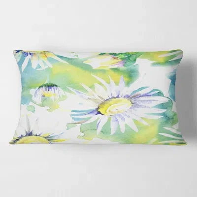Design Art Daisy Flowers Aquarelle Impression Ii Rectangular Pillow Cover & Insert