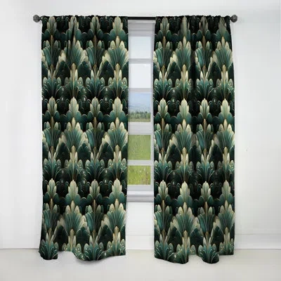 Design Art Damask Green Art Decor Pattern I - Damask Curtain - Blackout Damask Curtain - 1 Panels In White