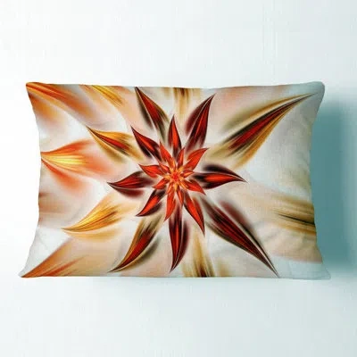Design Art Dance Of Brown Exotic Flower - Floral Printed Throw Pillow