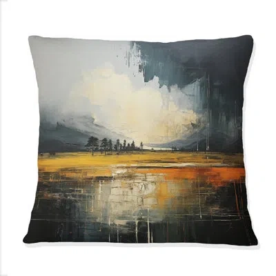 Design Art Dark Drama Bold Storm I - Storms Printed Throw Pillow In Gray
