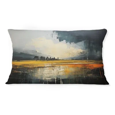Design Art Dark Drama Bold Storm I - Storms Printed Throw Pillow In Gray