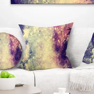 Design Art Deep Blue And Purple - Abstract Printed Throw Pillow In Blue;purple