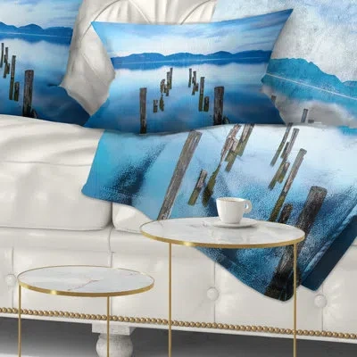 Design Art Deep Into The Sea Pier - Sea & Shore Printed Pillow