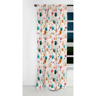 Design Art Delight Polka Dots Pattern I - Abstract Curtain - Blackout Abstract Curtain - 1 Panels In Teal