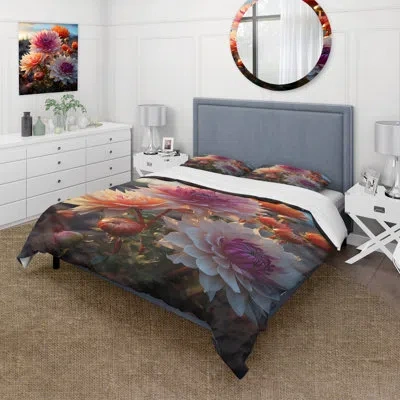 Design Art Desert Euphoria Cactus Iii - Desert Duvet Cover Set - Microfiber Polyester In Pink;coral