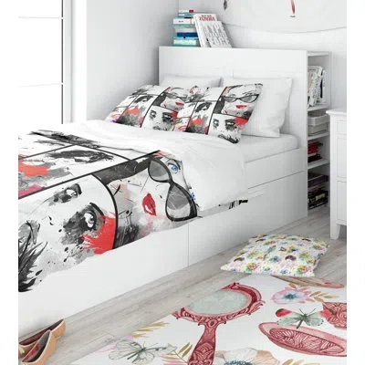 Design Art Designart Beautiful Faces Collage Duvet Cover Set In Blue