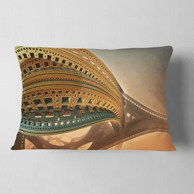 Design Art Designart 'bulgy Brown 3d Structure' Abstract Throw Pillow